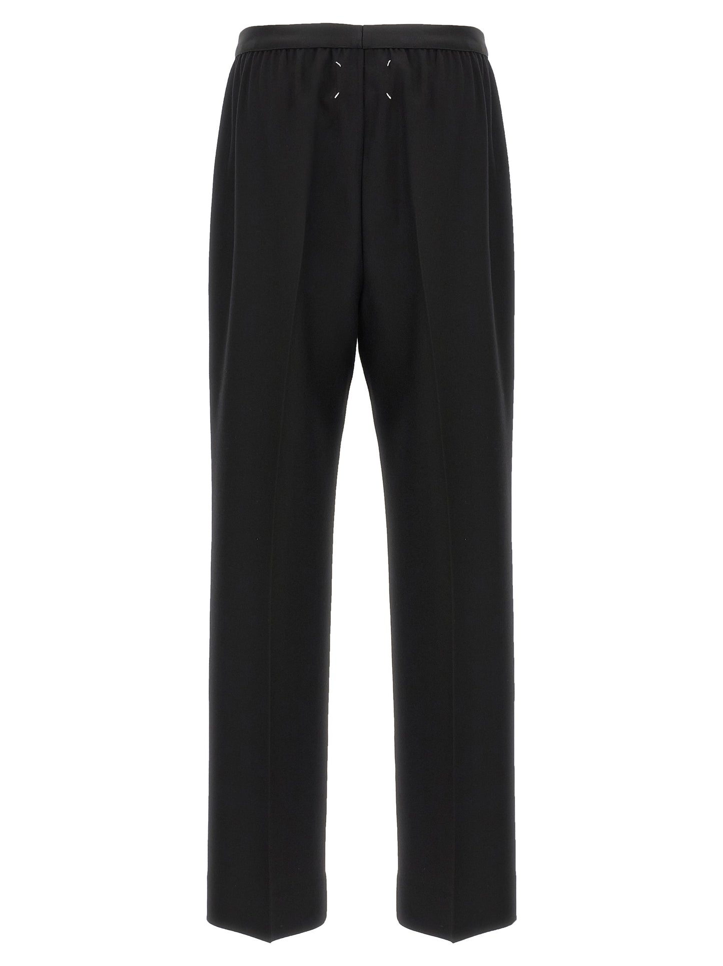 Black Virgin Wool Casual Pants