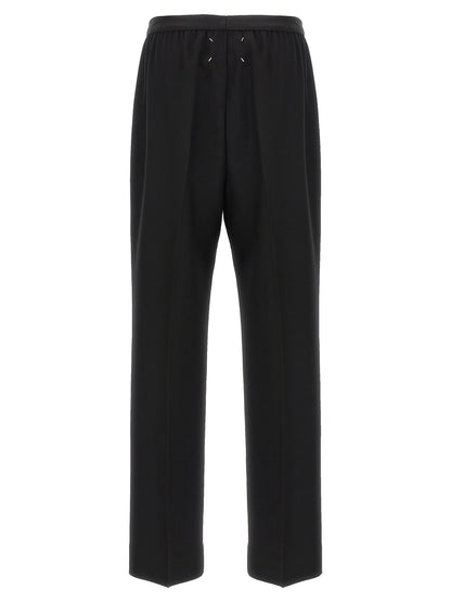 Black Virgin Wool Casual Pants