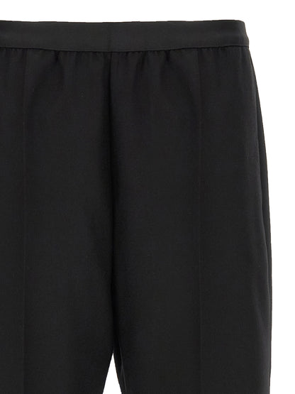 Black Virgin Wool Casual Pants