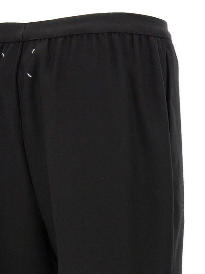Black Virgin Wool Casual Pants
