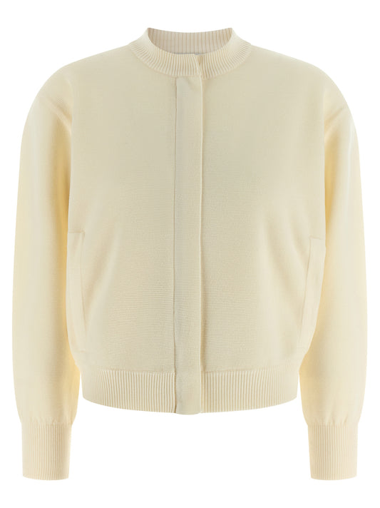 White Virgin Wool Cardigan