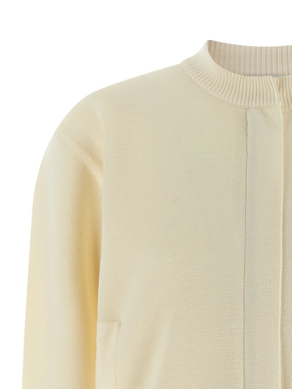 White Virgin Wool Cardigan