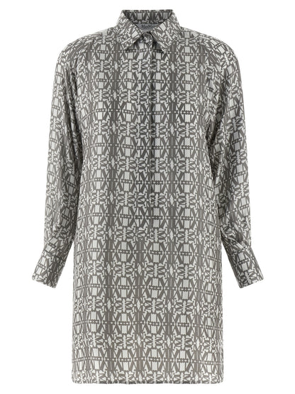 Gray Silk Short Dress