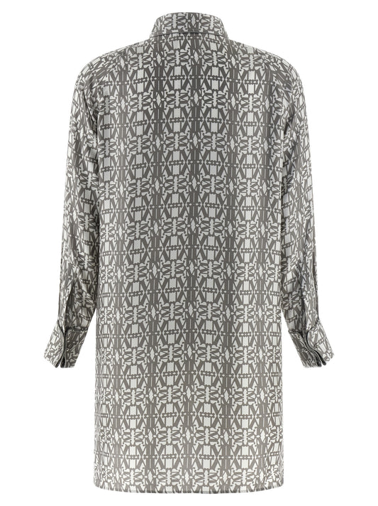 Gray Silk Short Dress