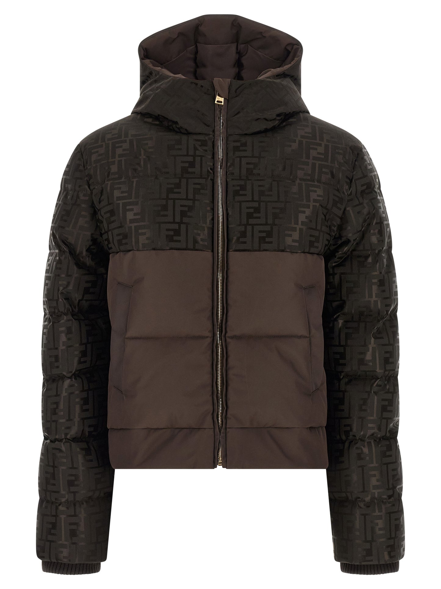 Brown Cotton Full-Length Jacket