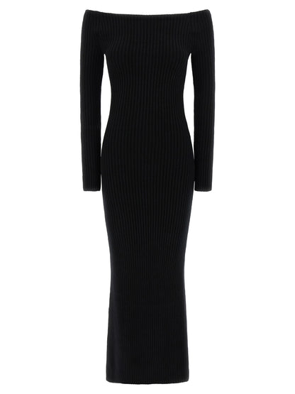 Black Wool Long Dress