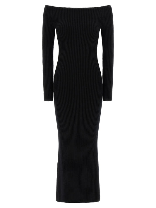 Black Wool Long Dress