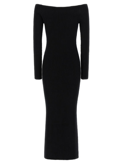 Black Wool Long Dress