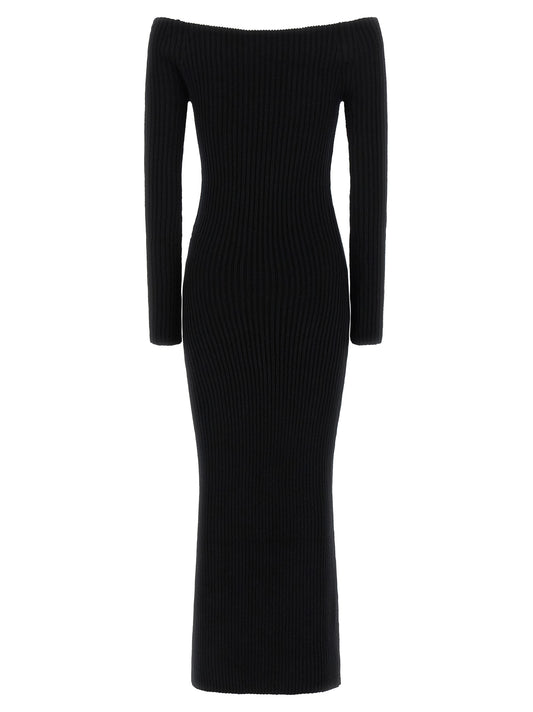 Black Wool Long Dress