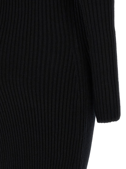 Black Wool Long Dress