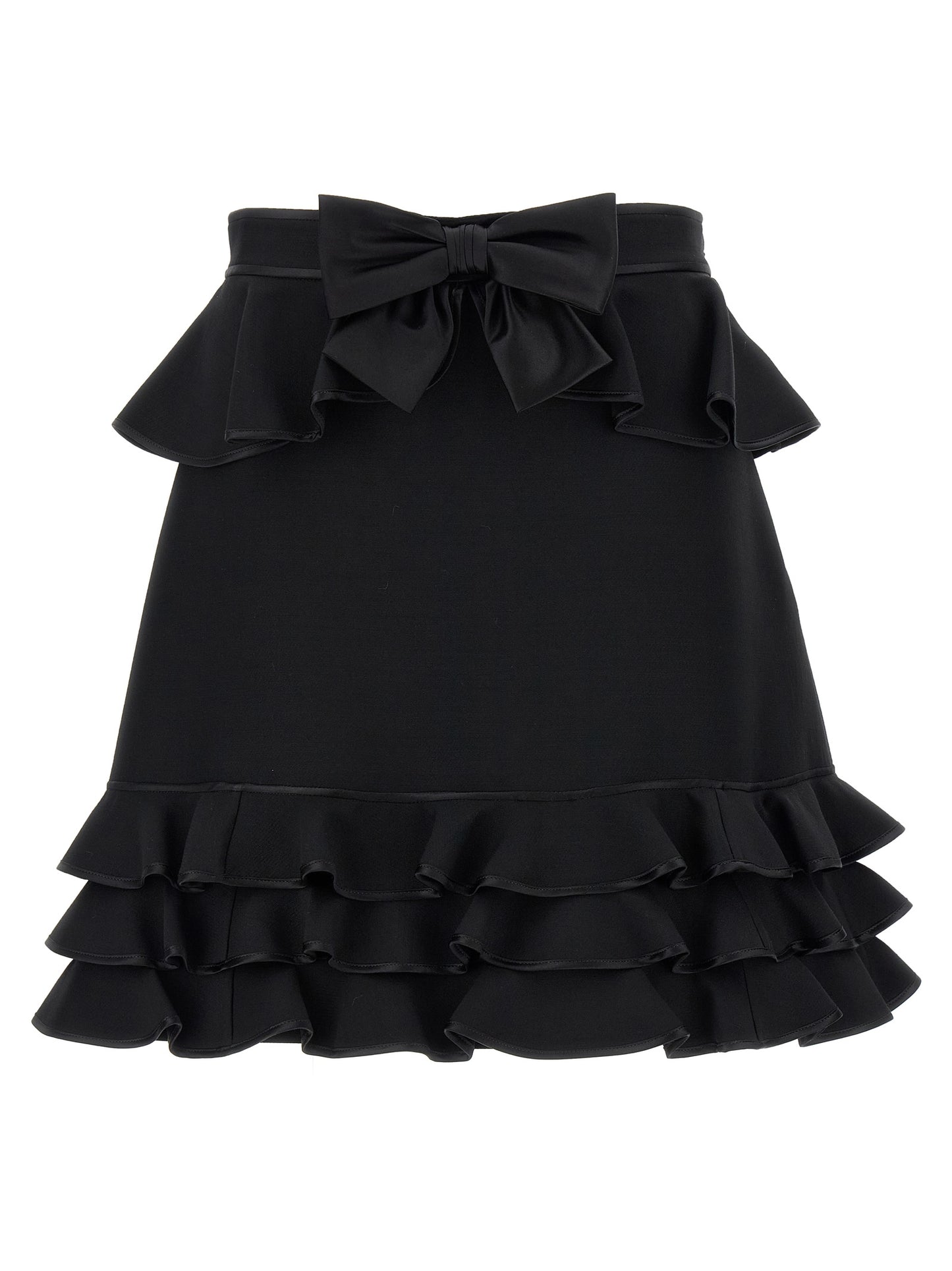 Black Virgin Wool Long Skirt