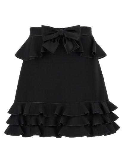 Black Virgin Wool Long Skirt