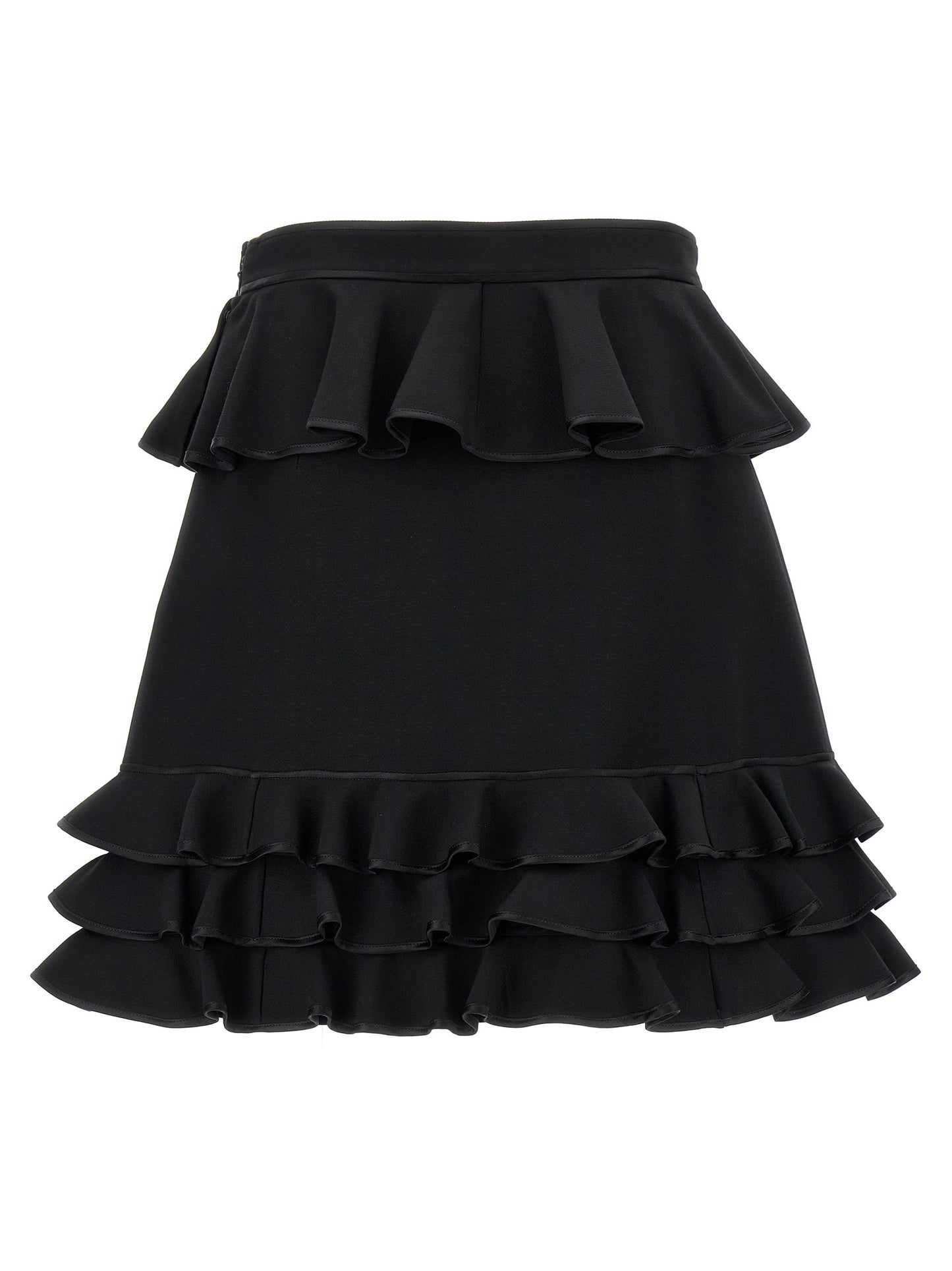 Black Virgin Wool Long Skirt