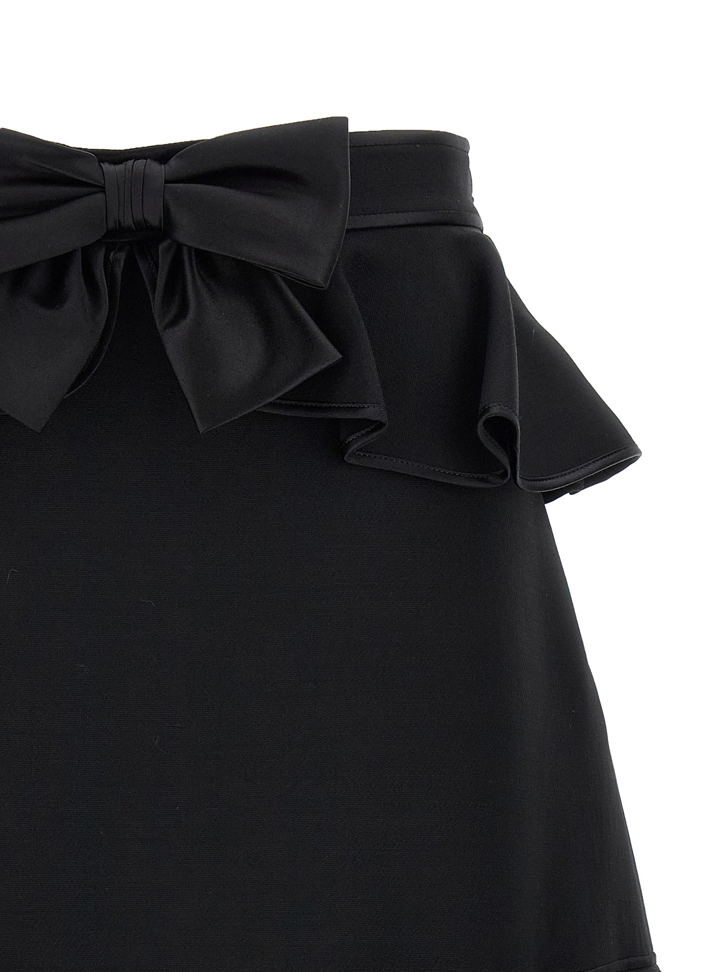 Black Virgin Wool Long Skirt