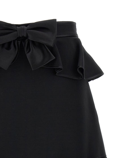 Black Virgin Wool Long Skirt