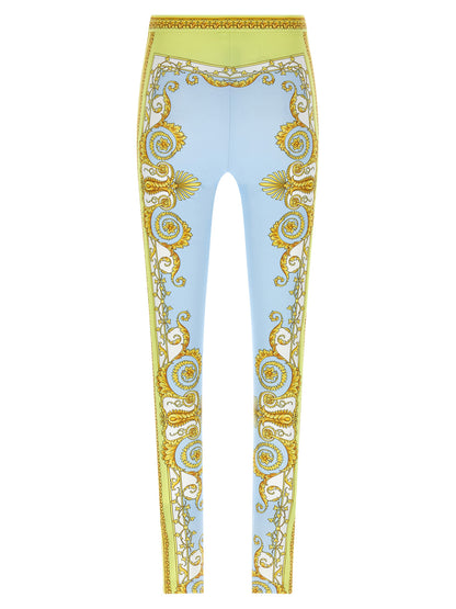Blue Nylon Leggings