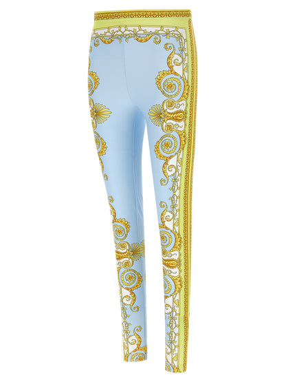 Blue Nylon Leggings