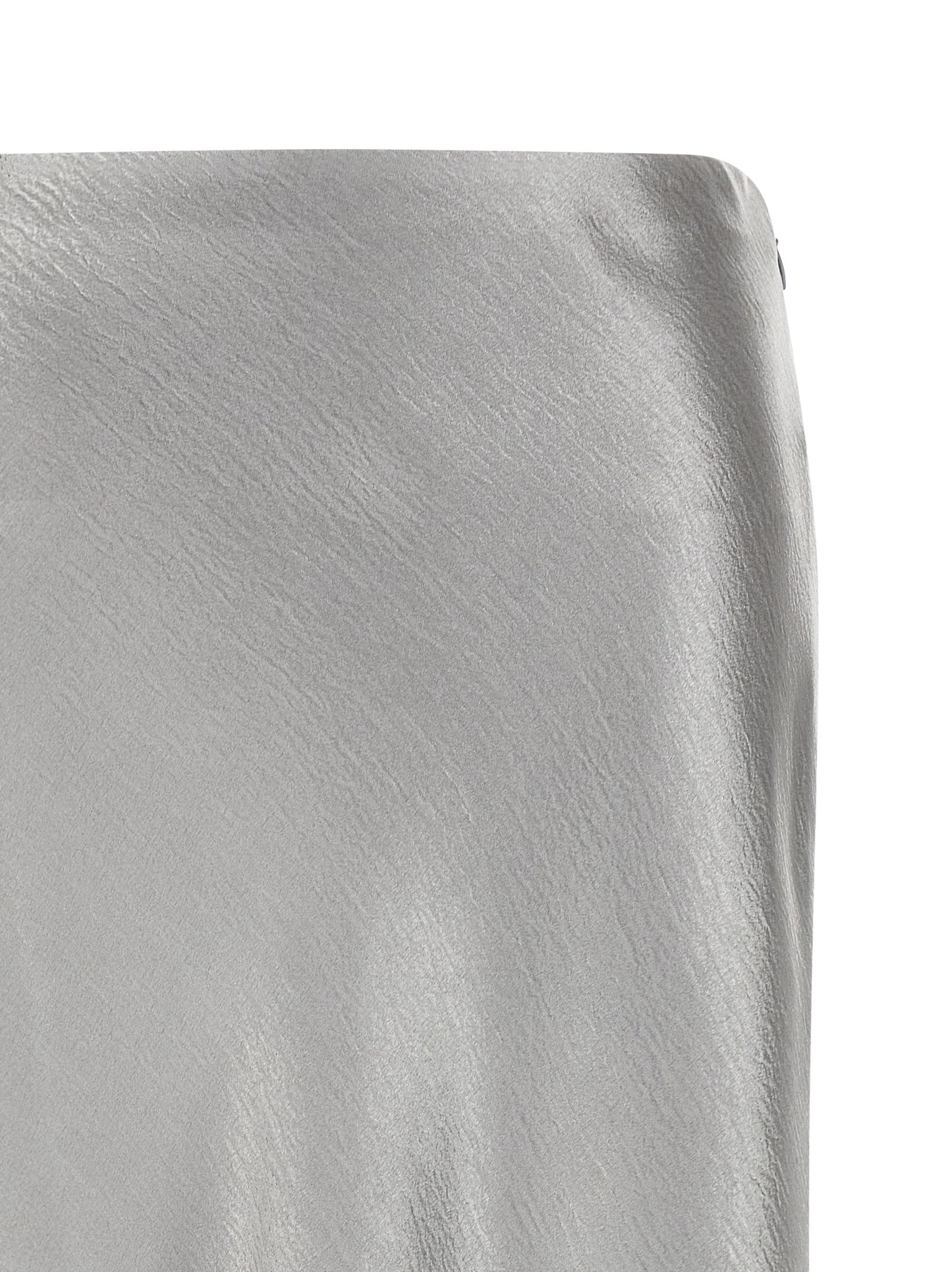 Gray Polyester Midi Skirt
