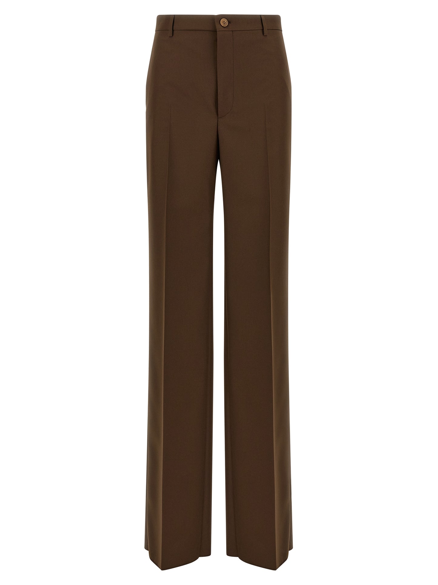 Brown Polyester Dress Pants
