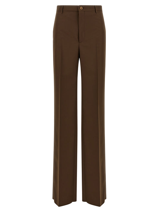 Brown Polyester Dress Pants