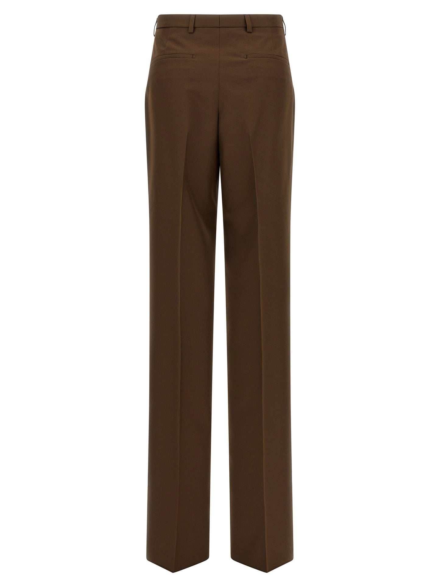 Brown Polyester Dress Pants