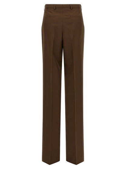 Brown Polyester Dress Pants