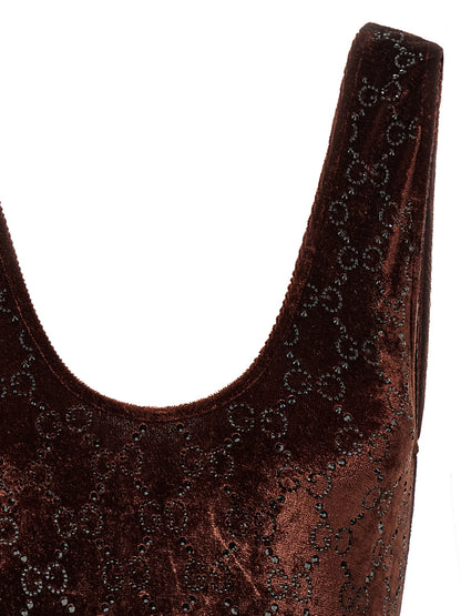 Brown Polyamide Bodysuit
