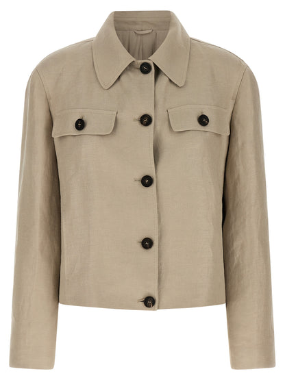 Beige Linen Blazer