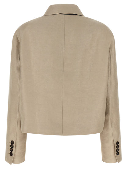 Beige Linen Blazer