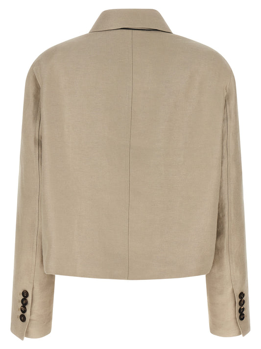 Beige Linen Blazer