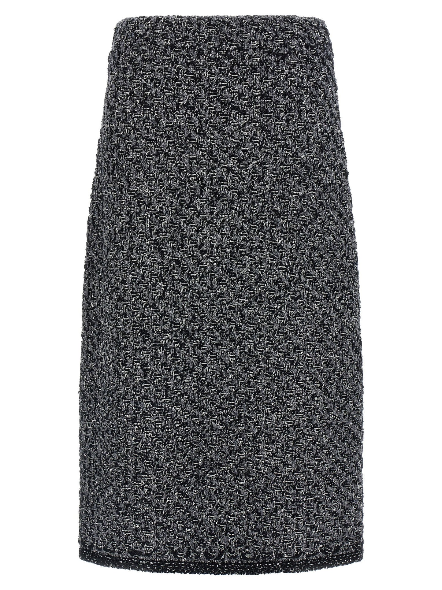 Blue Cotton Midi Skirt