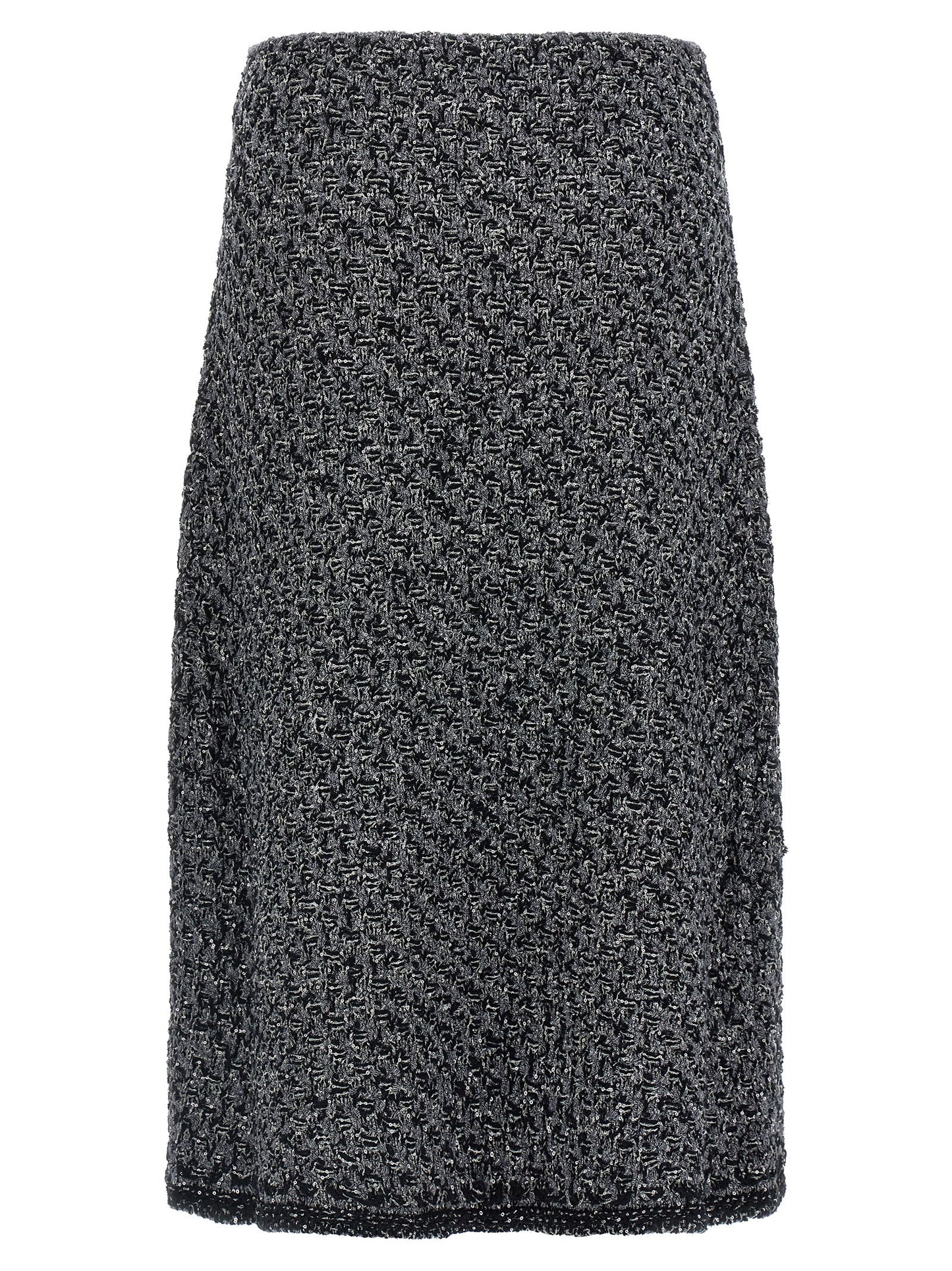 Blue Cotton Midi Skirt