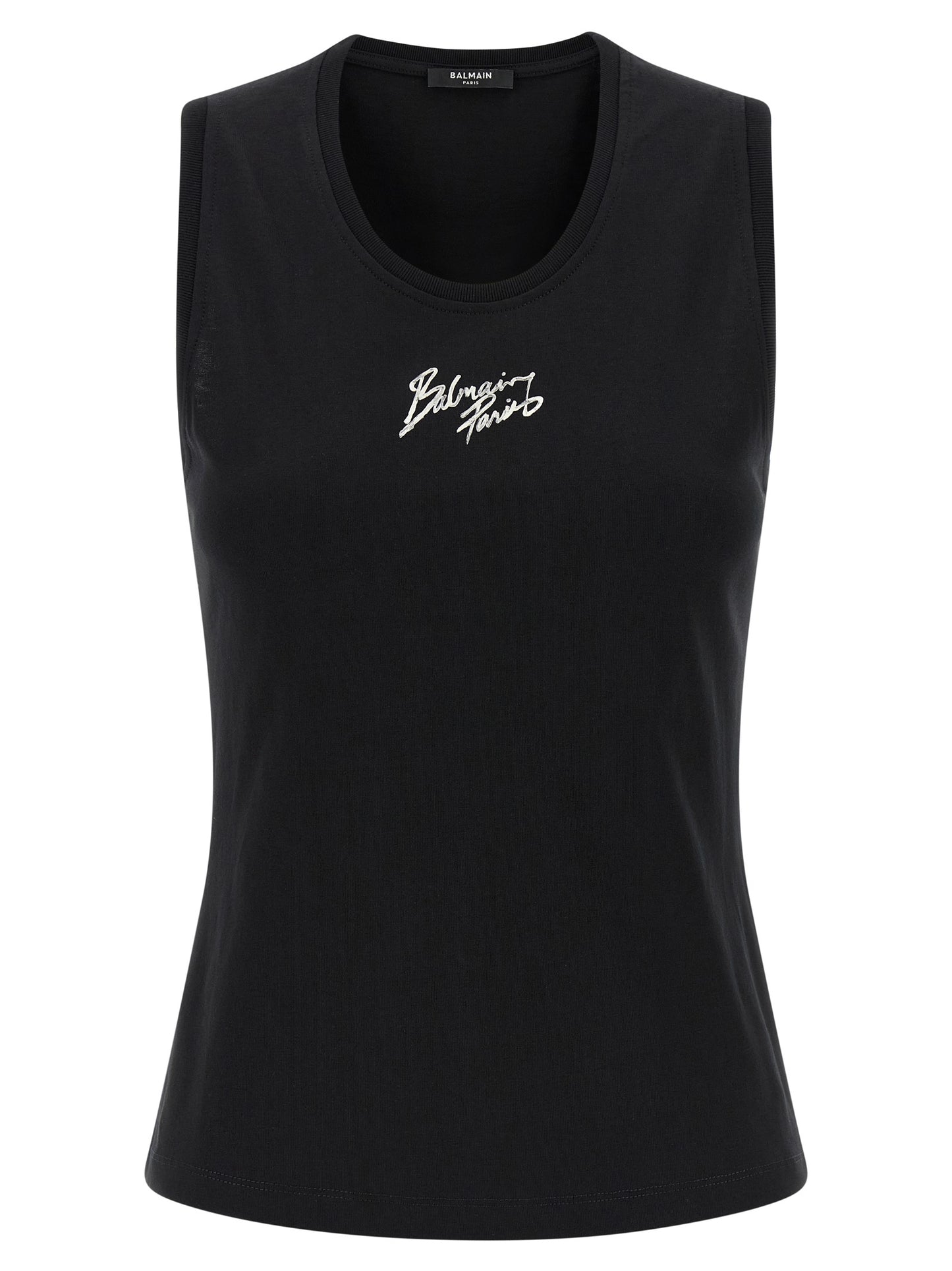 Black Cotton Sleeveles T-Shirt
