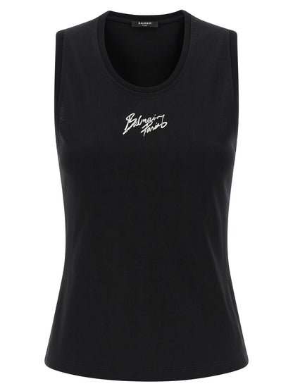 Black Cotton Sleeveles T-Shirt