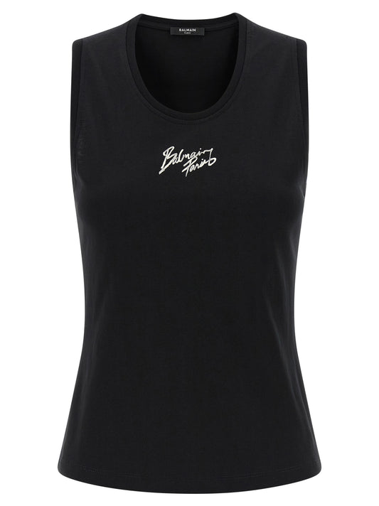 Black Cotton Sleeveles T-Shirt