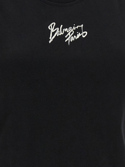 Black Cotton Sleeveles T-Shirt