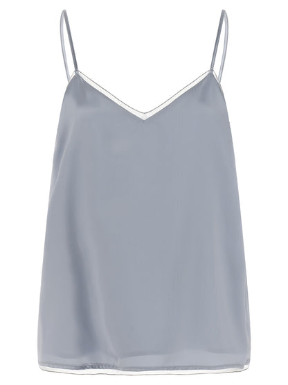 Blue Viscose Tank Tops