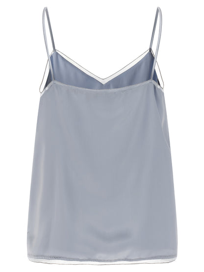 Blue Viscose Tank Tops