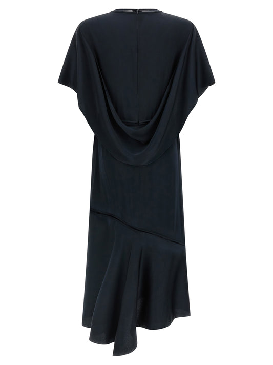 Blue Viscose Midi Dress