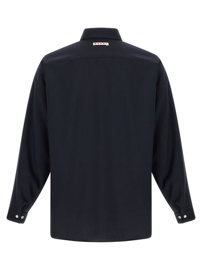 Blue Virgin Wool Blouse