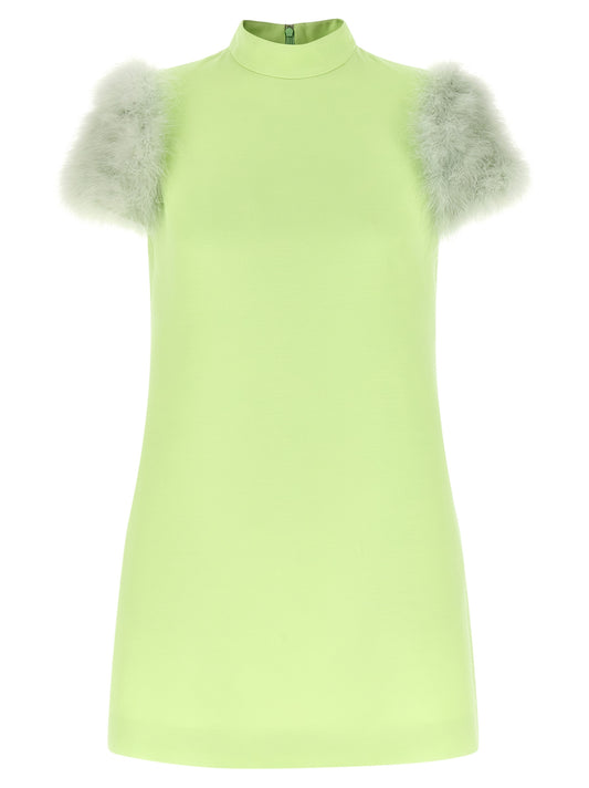Bicolor Virgin Wool Short Dress