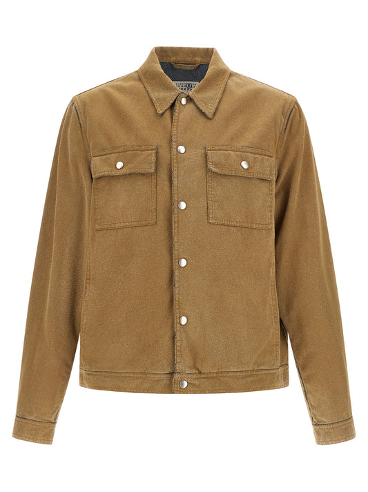 Beige Cotton Denim Jacket