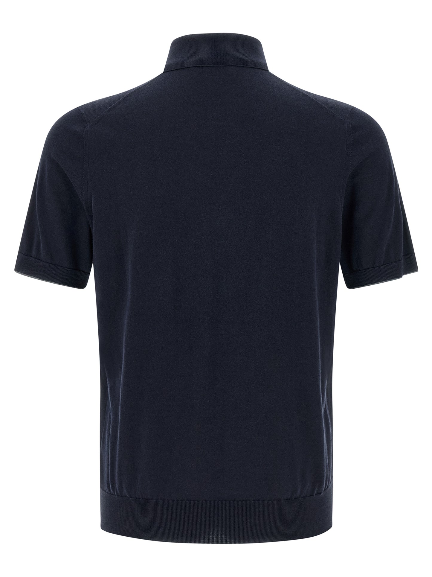 Blue Cotton Polo Shirt