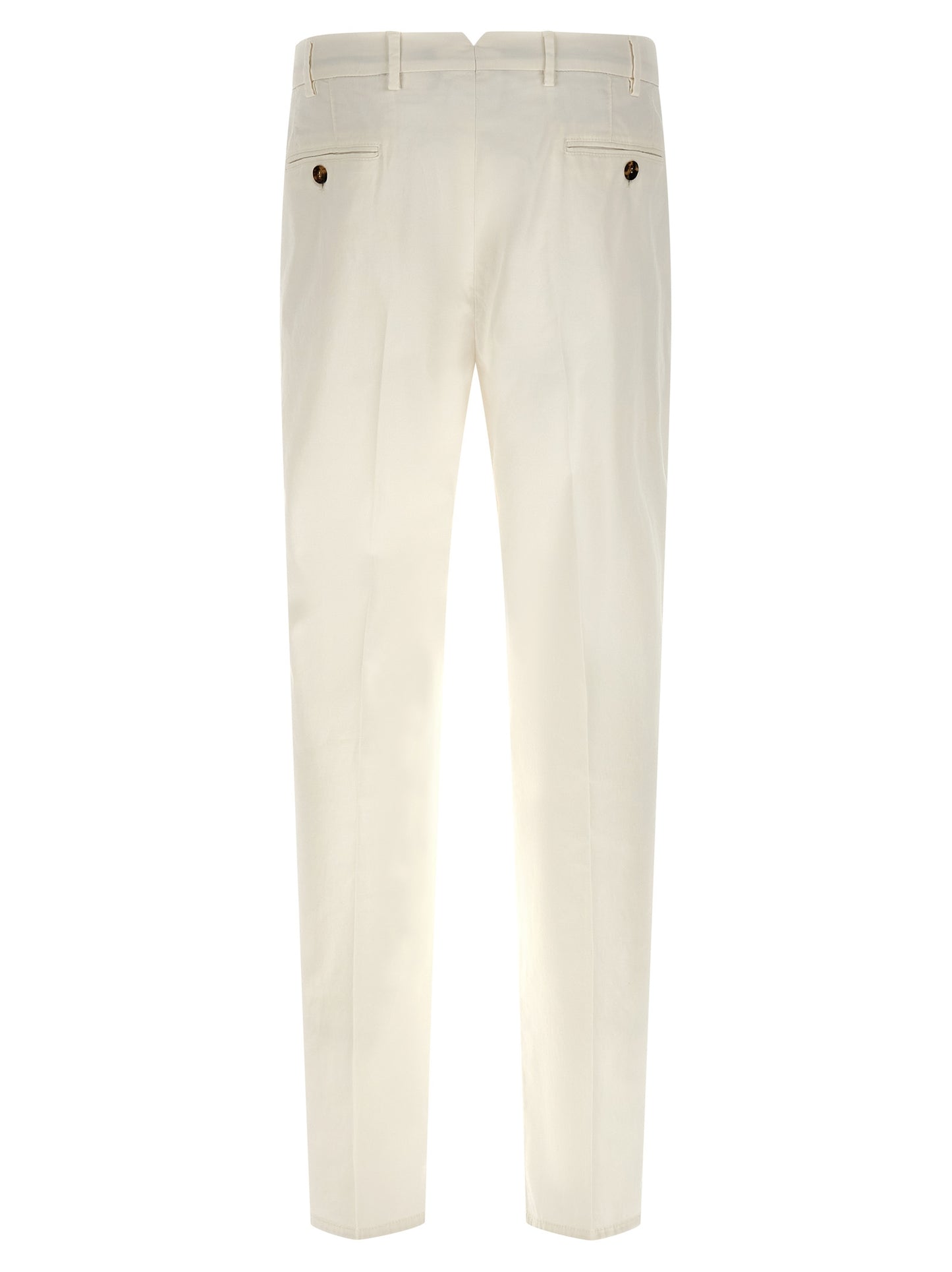 White Cotton Casual Pants