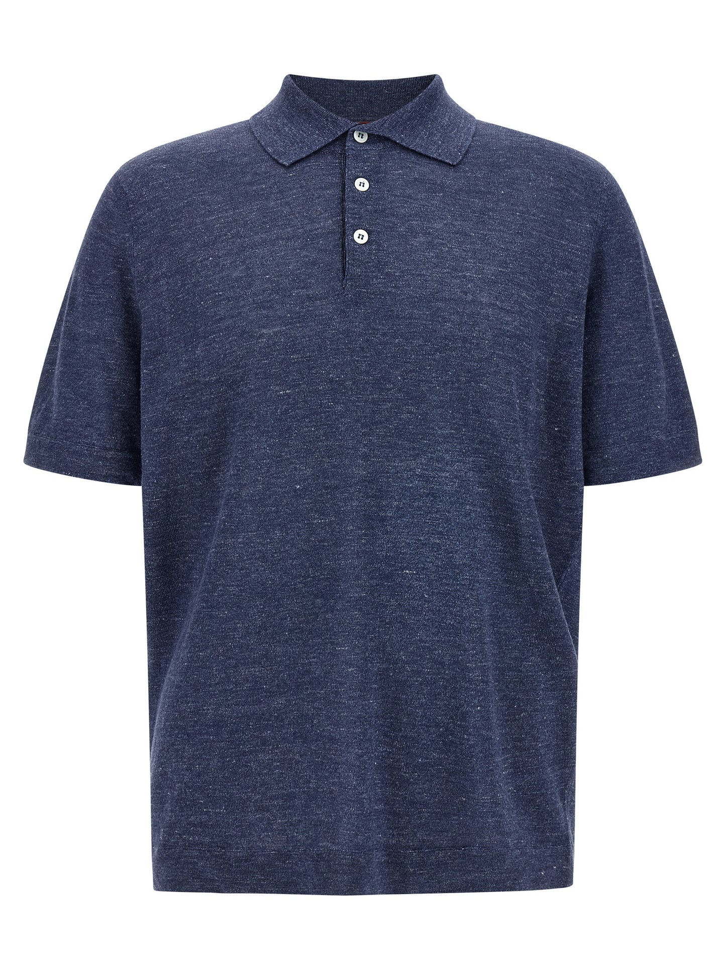 Blue Linen Polo Shirt