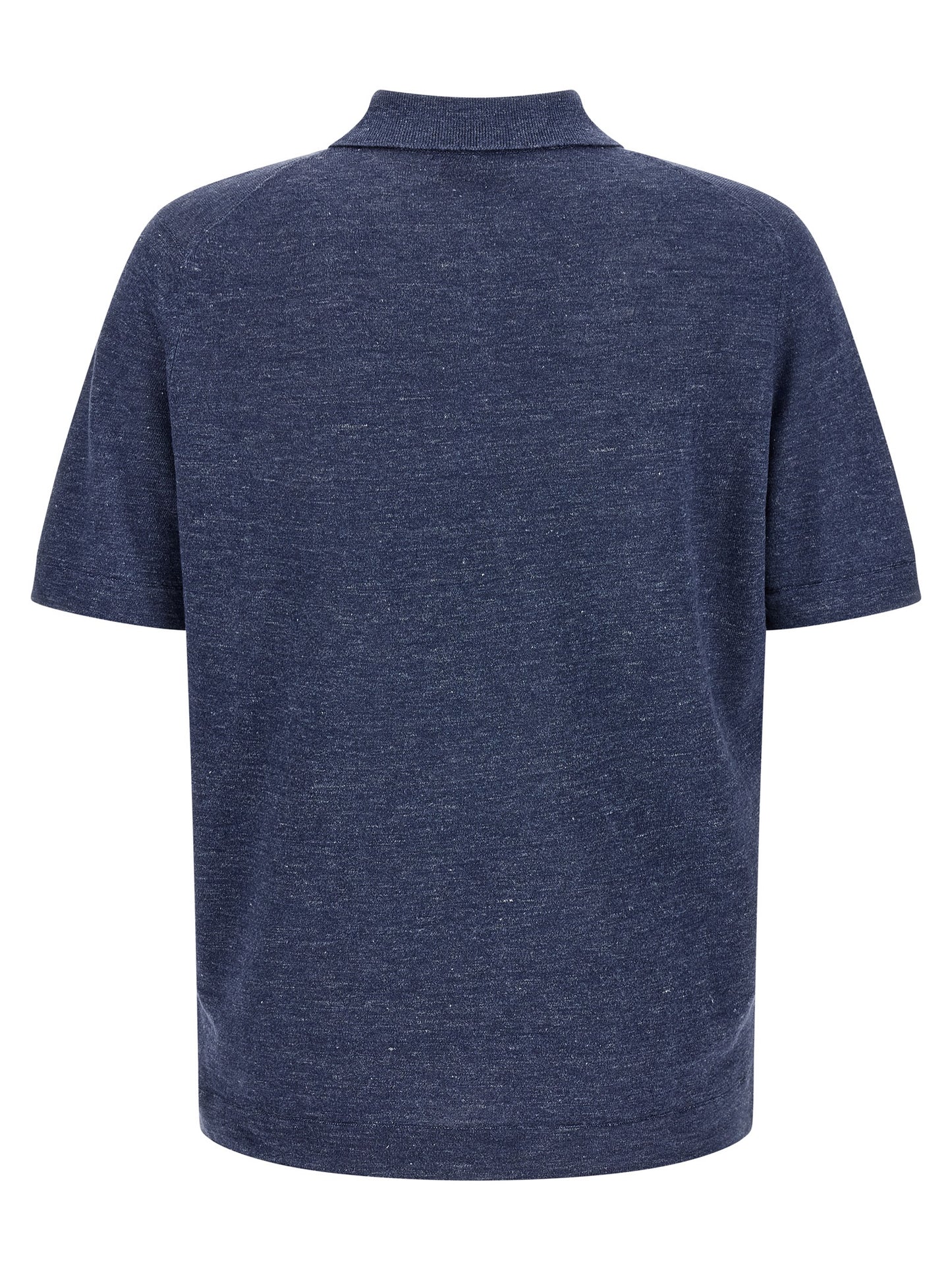 Blue Linen Polo Shirt