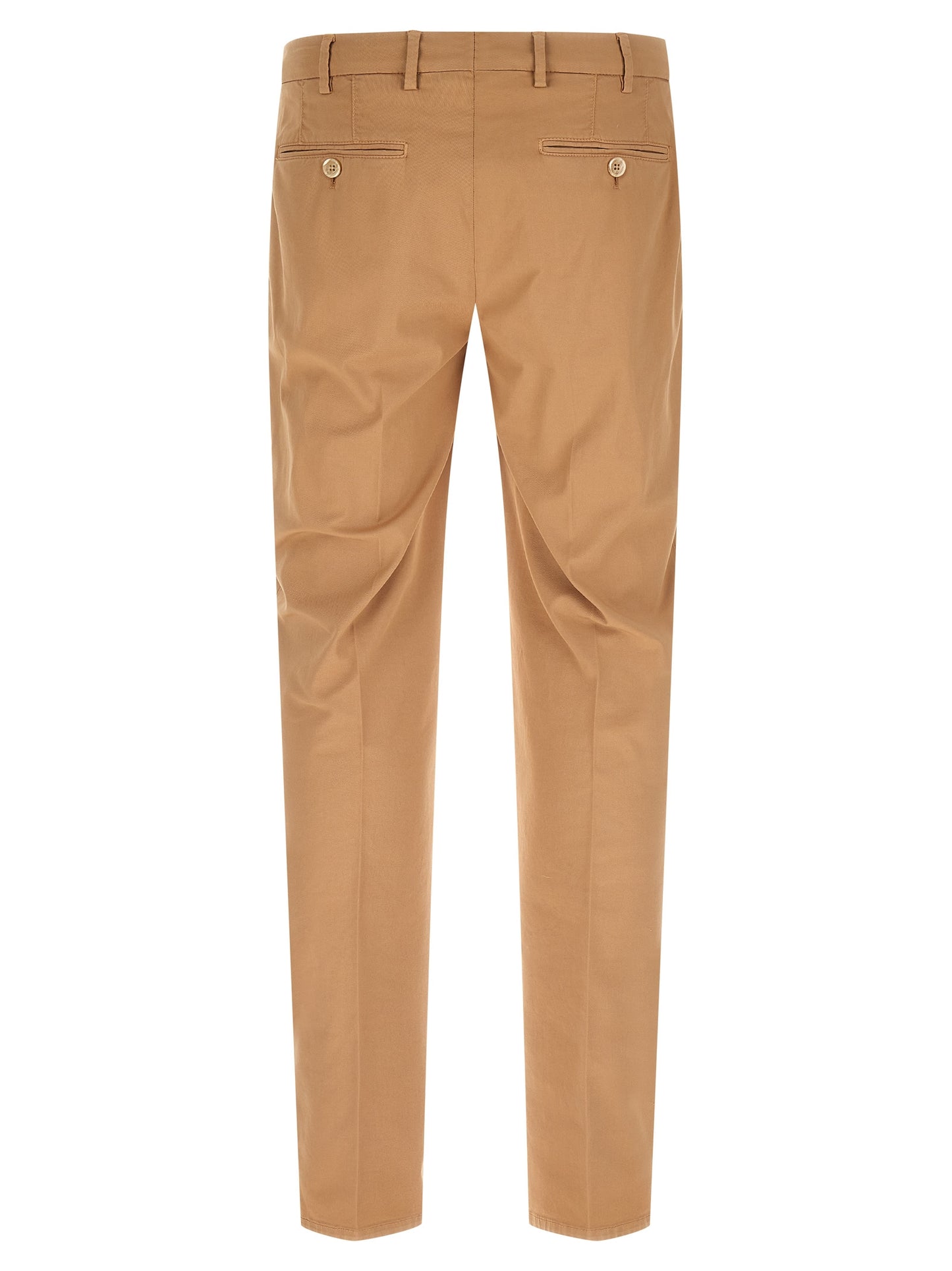 Beige Cotton Casual Pants