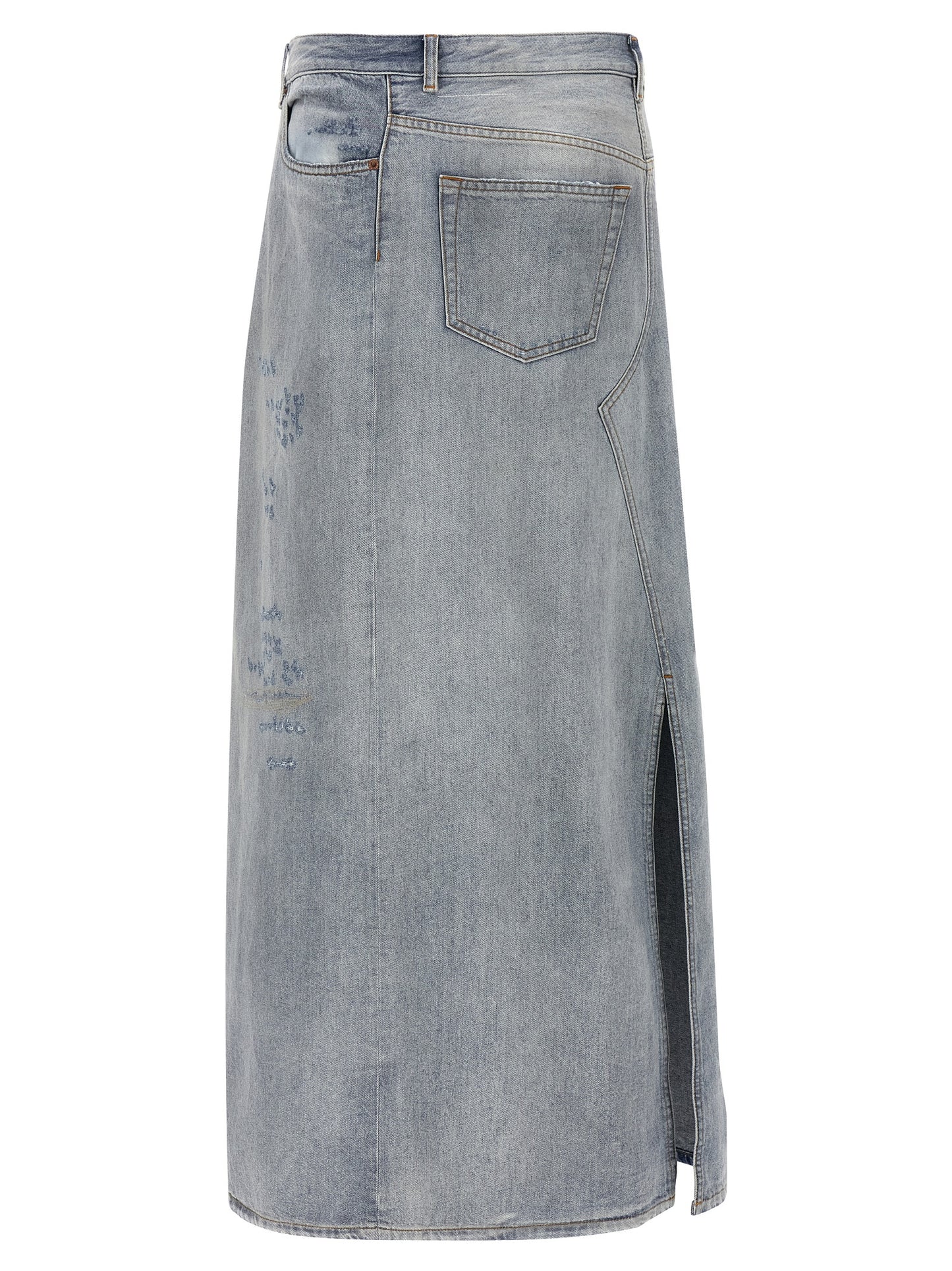 Blue Cotton Mini Skirt