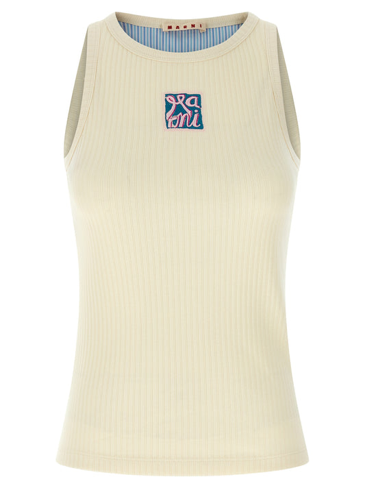 Beige Cotton Tank Tops