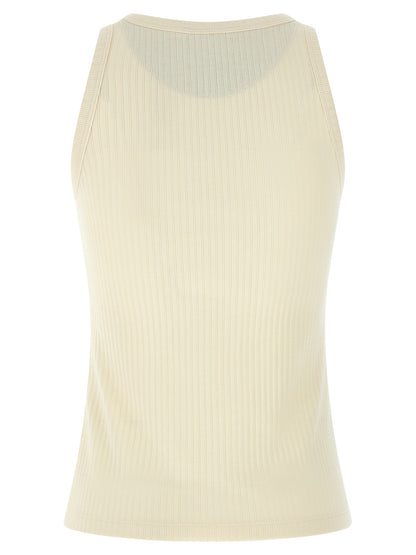 Beige Cotton Tank Tops